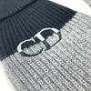 Dior 213MG01AT481 Logo CD Bicolor Accessories Gloves Wool Black/gray