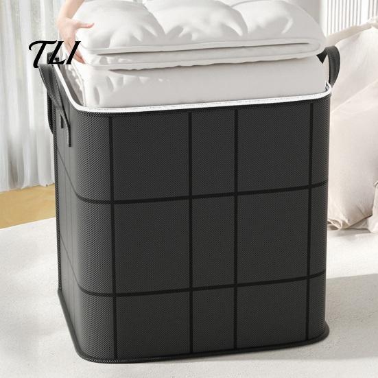 Home Storage Bags for Toys Moving Bin with Reinforced Handles And Zipper, Extra Large Capacity Supplies Linens Non-woven Fabric Organizer, Foldable