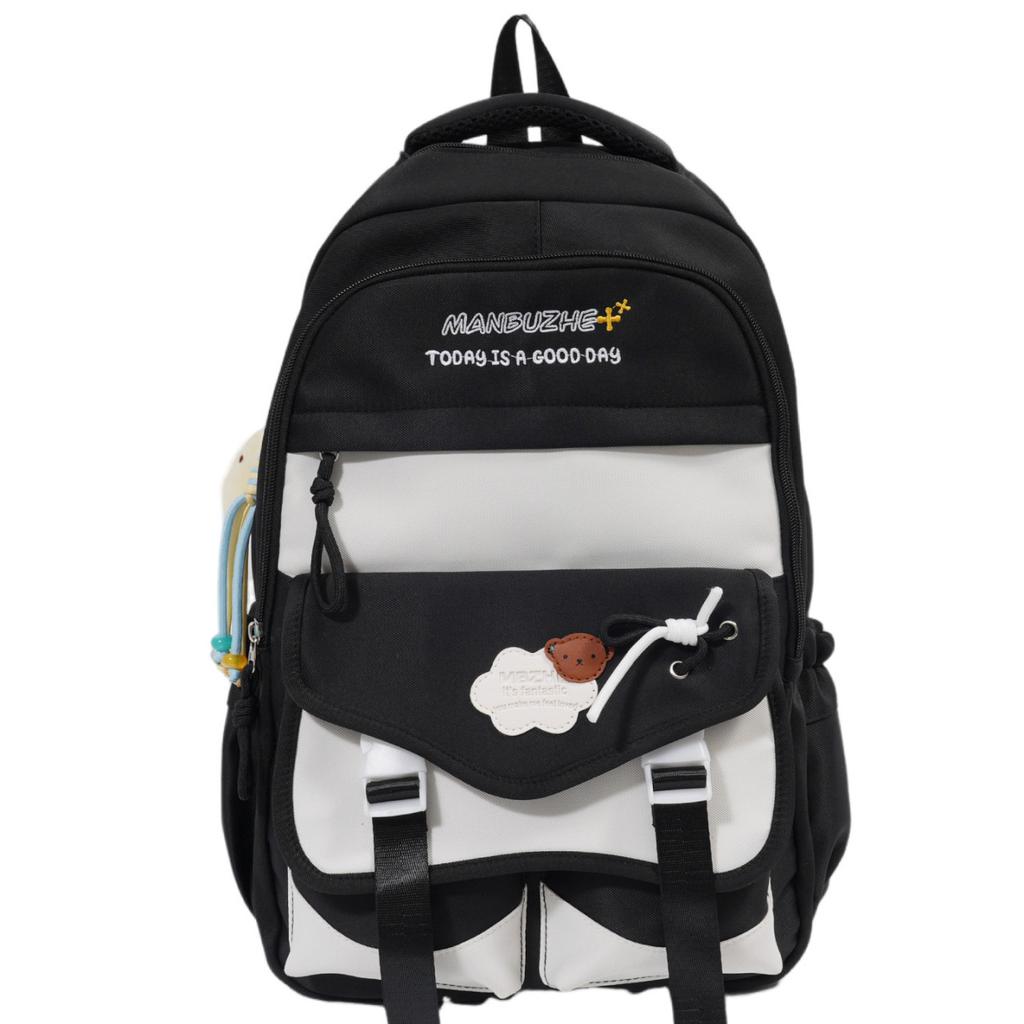 Junior high school student schoolbag female cute color matching large-capacity computer backpack practical thickened wear-resistant casual backpack