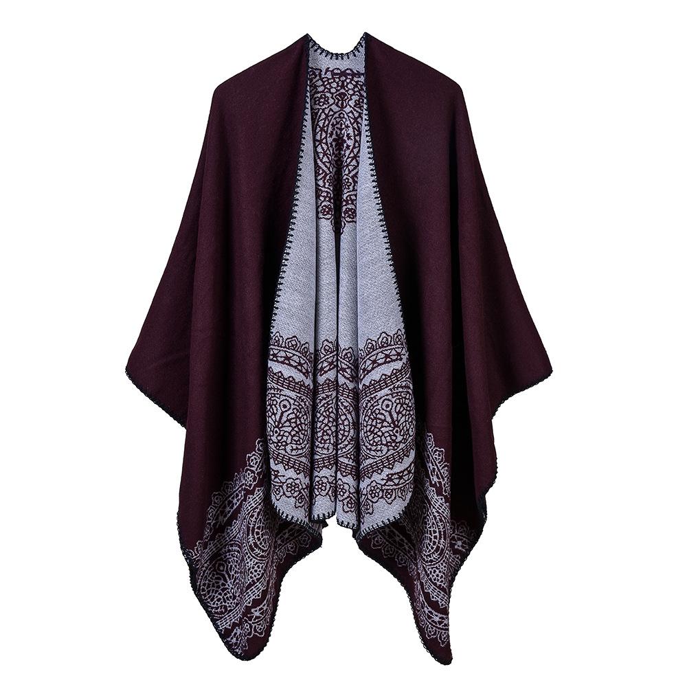 Women's Classic Lace Pattern Pastoral Shawl Cloak