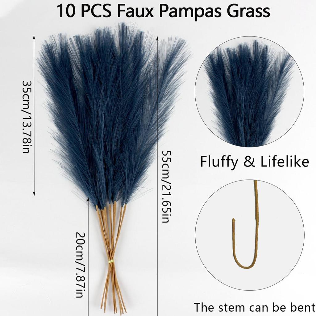 Artificial Pampas Grass & Cattails: Eternal Flower Wedding & Home Décor (55cm)