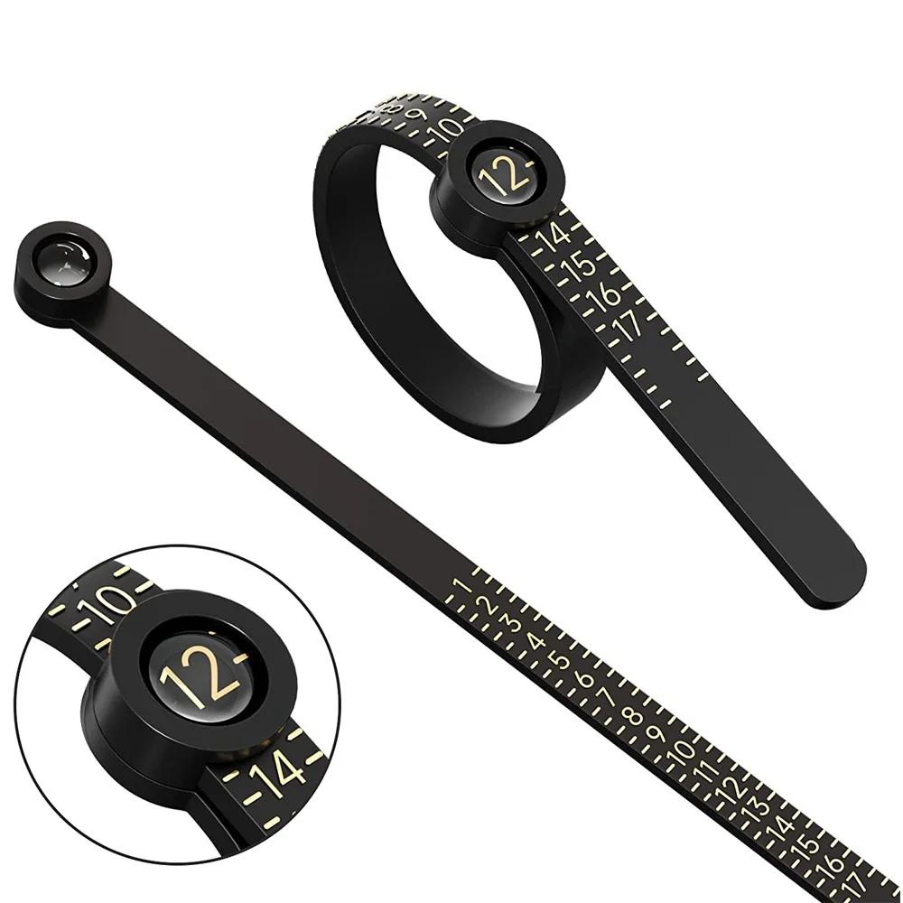 US/UK/EU/HK Size Ring Ruler Ring Measuring Tape Ring Measuring Tool Annular Coil Finger Size Filter with Magnifying Glass