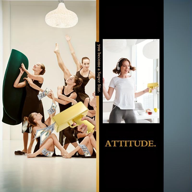 Golden Money Gun Cash Sprayer Party Prop for Weddings Birthdays New Year Carnivals No Power Safe Portable Fun Celebration