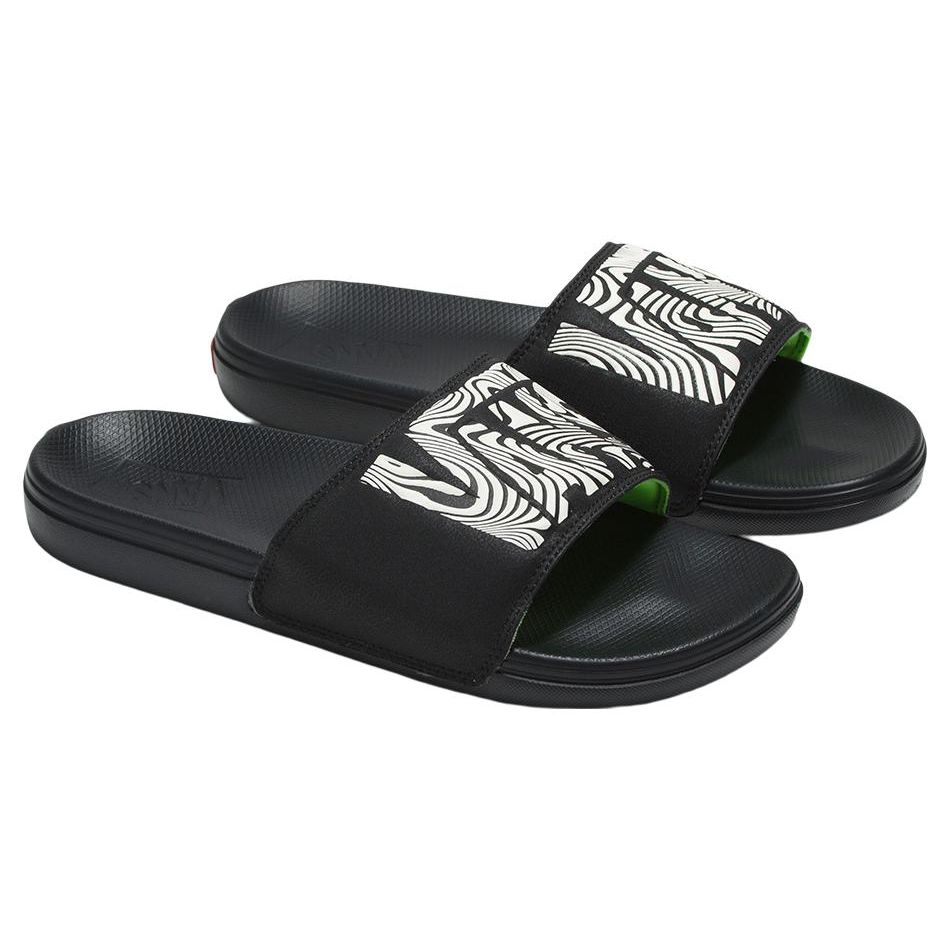 Vans La Costa Slide-On Rubber Sole Slide Sandals Unisex Footwear Black White VN0A5HF5BKA1