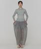 Amomento Layered Shirring Skirt_Grey
