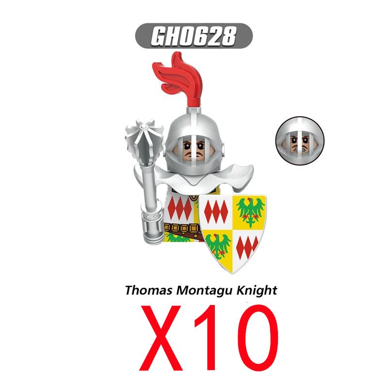 Medieval Military Building Blocks Solider Figures Gifts Weapons Shields Helmets Lionheart Teutonic Knights Militiaman Farmer MOC