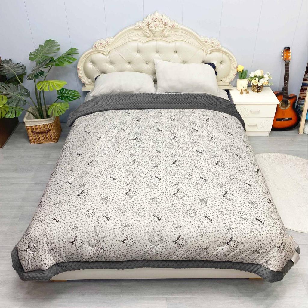 Cozy Winter French Knitted Cotton Blanket - Machine Washable, Warm, Skin-Friendly, Thickened Fleece Quilt