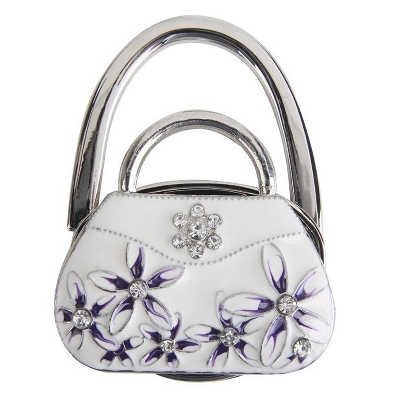 Porcelain Folding Handbag Purse Bag Table Hook Hanger Holder Gift White Room Accessories Hooks