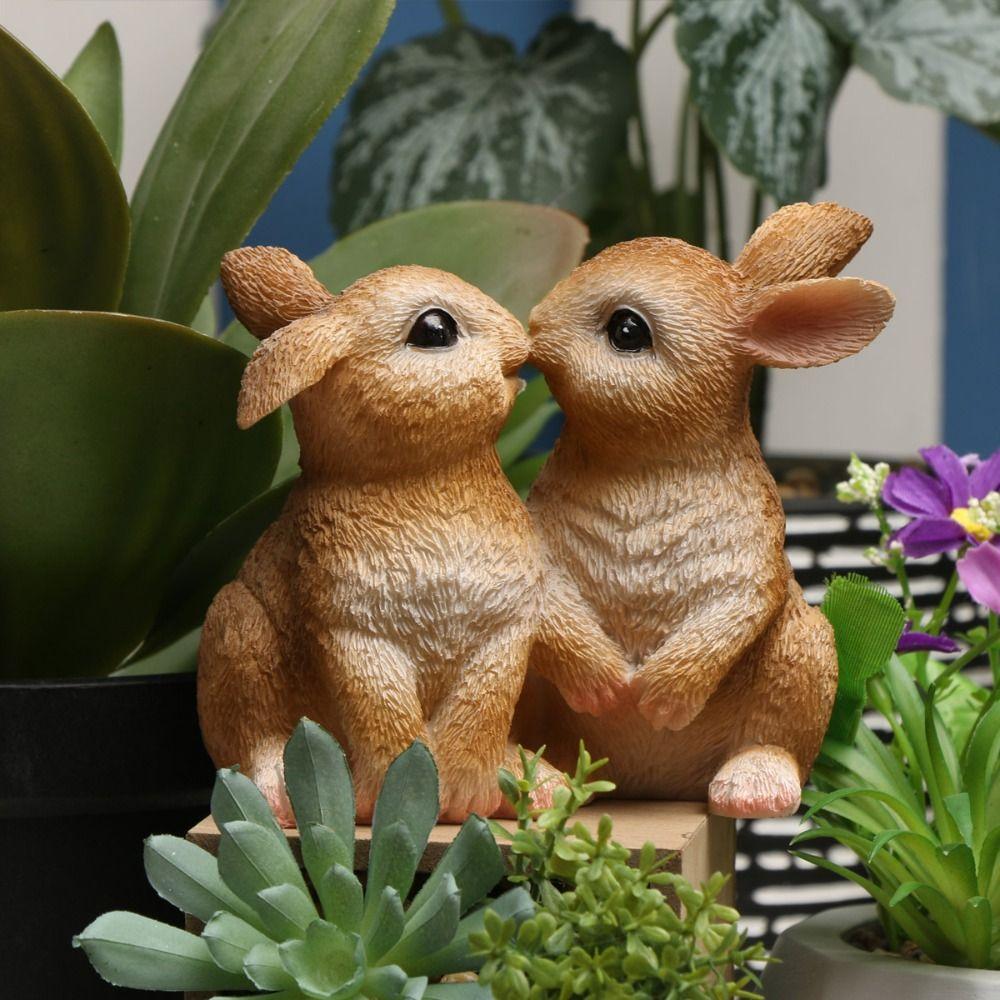 Waterproof Sculpture Resin Ornaments Cute Courtyard Accessories for Patio Balcony Yard
