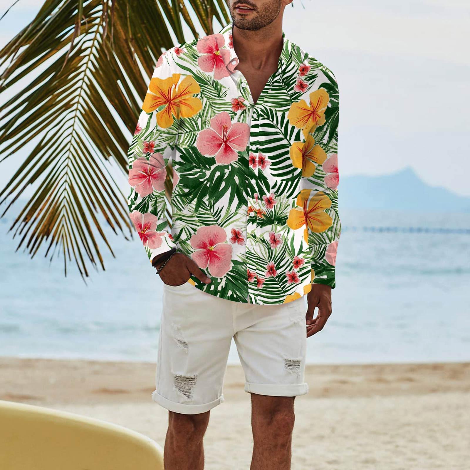 

Мужская модная повседневная футболка с длинным рукавом и принтом на пуговицах, рубашка обычного кроя XL