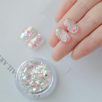 1Box Cute Star Shape Colour Holographic Laser Nail Glitter For Nail Art Nail Charm Decoration Accessories Nail Art