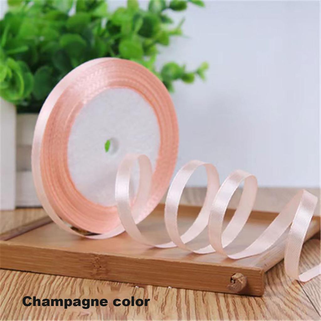 22meter/Roll 6mm  Silk Satin Ribbons for Crafts Bow Handmade DIY Gift Wrap Party Wedding Decorative