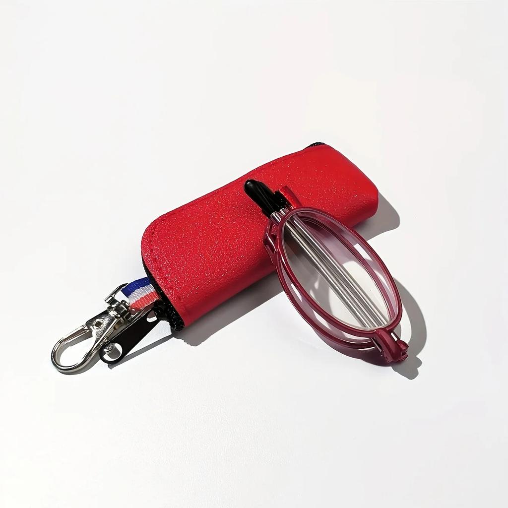 Folding Reading Glasses With Keychain Compact Bags Blue Light Blocking Spring Hinge Portable Pocket Readers +1.0 To +4.0