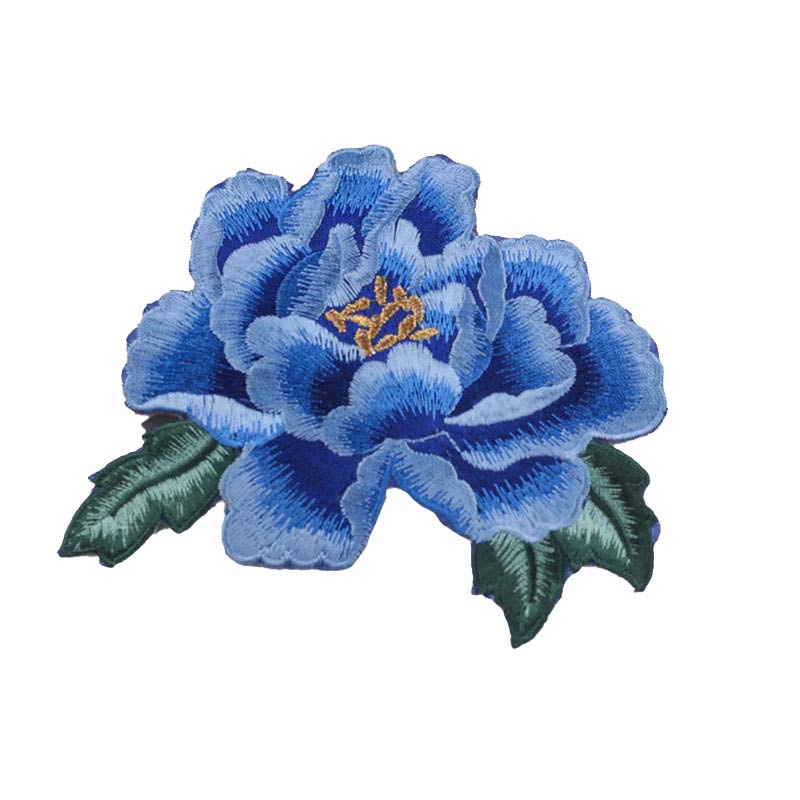 Fashion Show Costume Decorative Peony Patch Flower Motif Embroidery Diy Bag Hat Textile Iron-on Badge Sticker Accessories Patch