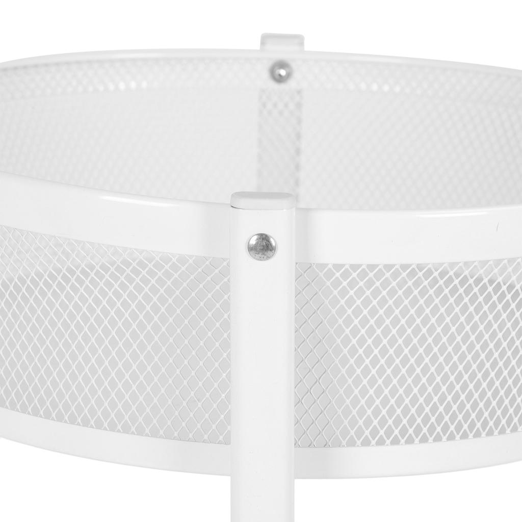 3 Tier Rolling Car Carbon Steel Round Folding Mobile Utility Storage Cart with Lockable Wheels for