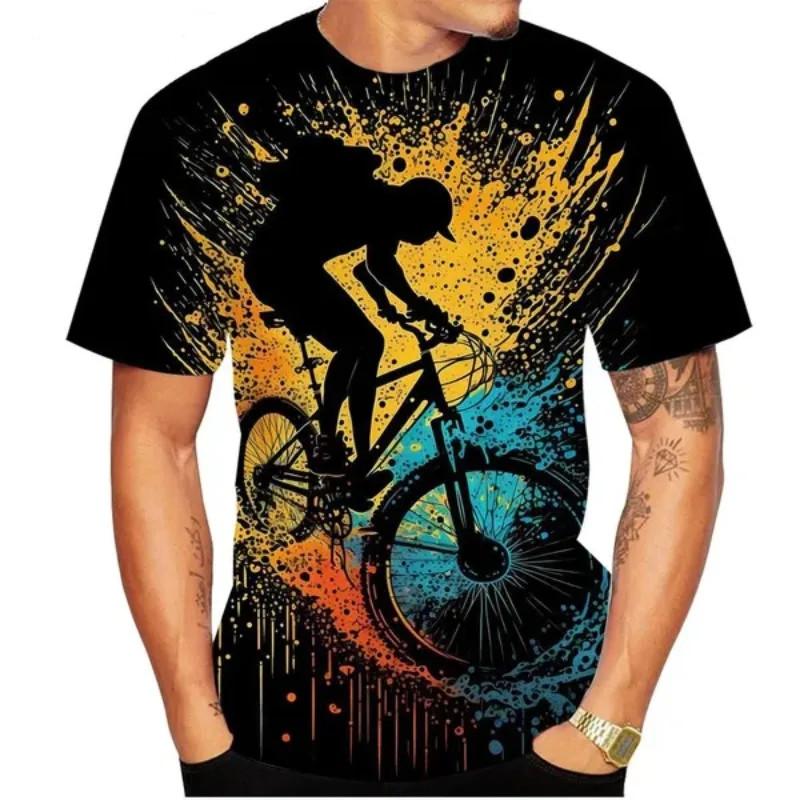 3D Bicycle Men's/women's T Shirt 3D Printing Men's Clothing OversizeShort-sleeved Round Neck Men's Tops Clothing Plus Size S~6xl