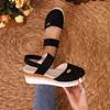 Fashion 2024 Spring and Summer Hot Selling Brand Closed Toe Women's Sandals Casual Sandals Round Toe Wedge Thick Sole Shoes for Women