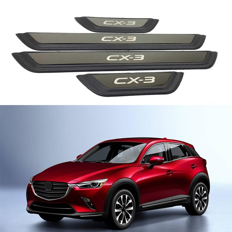 For Mazda CX-3  Car Accessories Door Plate Sill Protector Scuff Cover Trim Auto Threshold Stickers Styling 2017