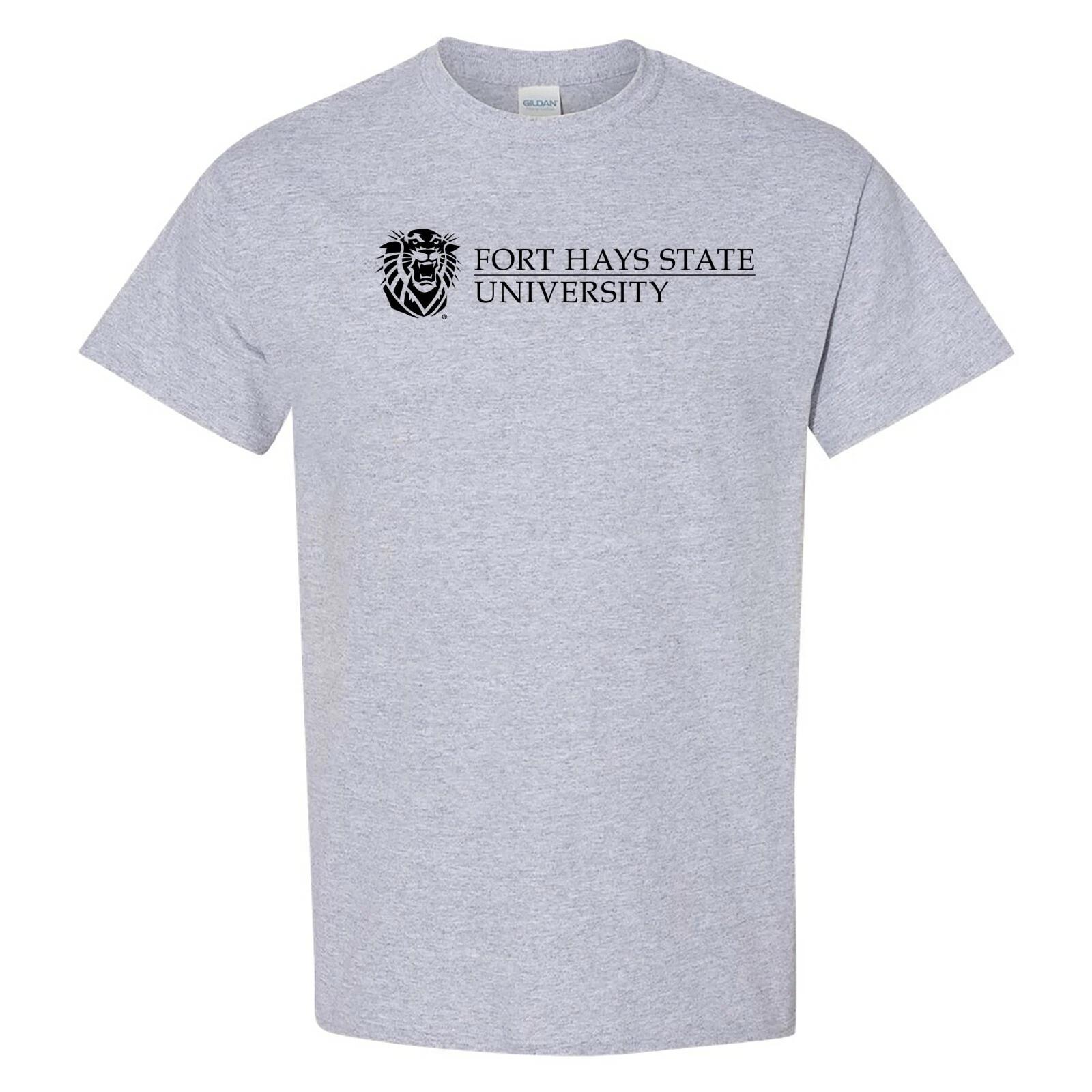 Fort State Hays Tigers Institutional Logo T-Shirt - Grey L