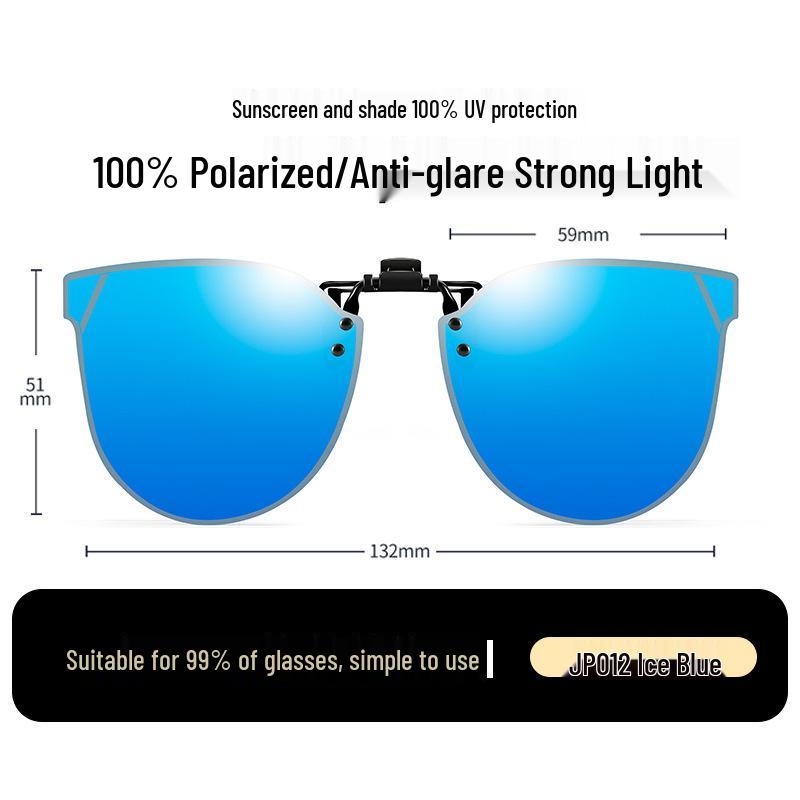 Occhiali da Sole Polarizzati Clip-On Ribaltabili da Uomo - Protezione UV per la Guida Giorno/Notte