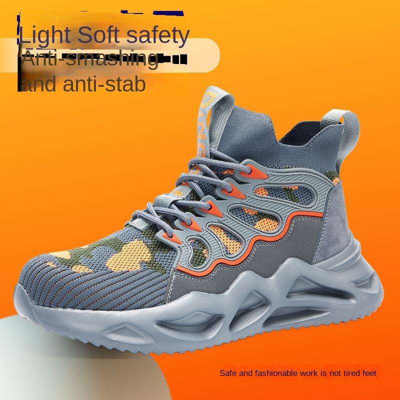 

Labor Insurance Shoes Men s Anti-smashing and Anti-piercing Steel-headed Work Shoes High-top, Lightweight, Safe and Wear-resistant Shoes 45