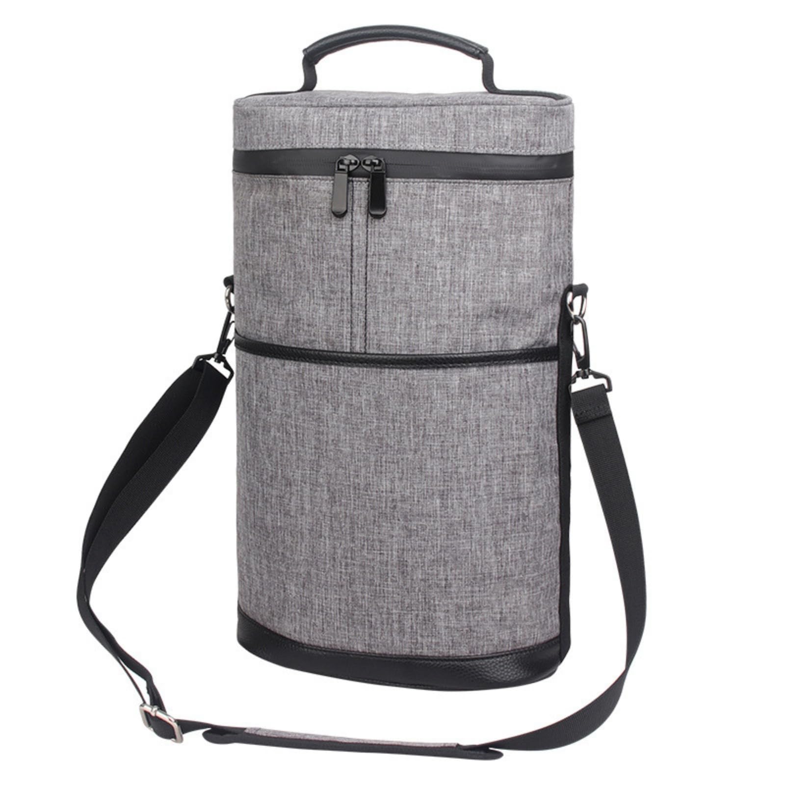 

Wine Bag for 2 Cold Shock Shatter Shoulder Bottle Cooler [S.T.S.G] Bottles, Insulation, Absorption, Resistant, Champagne, Carrying, Strap, (Gray) сірий колір