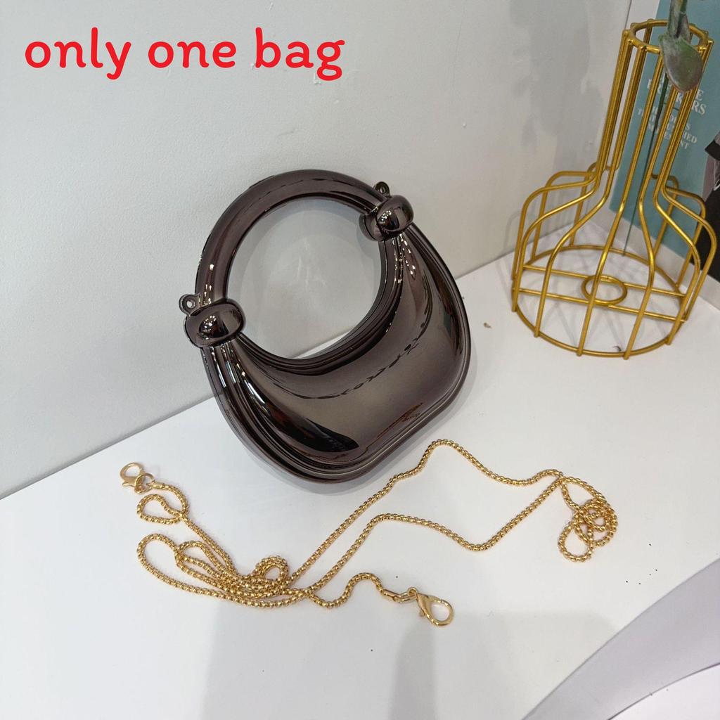 

Mini Acrylic Shell Bag With Chain Strap For Daily Fashion And Kids чорний