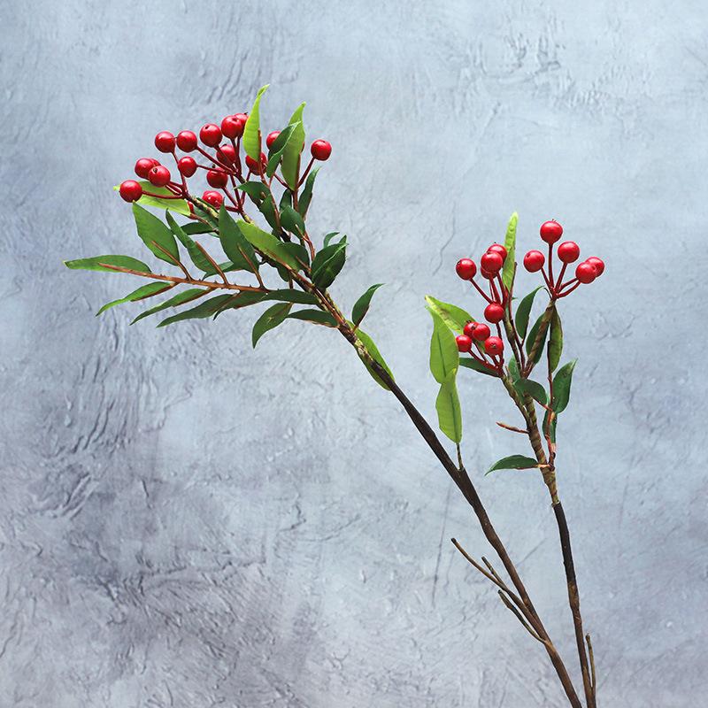 

Имитация богатой красной фруктовой ветки Новогодний праздник весны Праздничное украшение для дома Новогодняя ночь Цветочное украшение Искусственные цветы leaf fortune red fruit