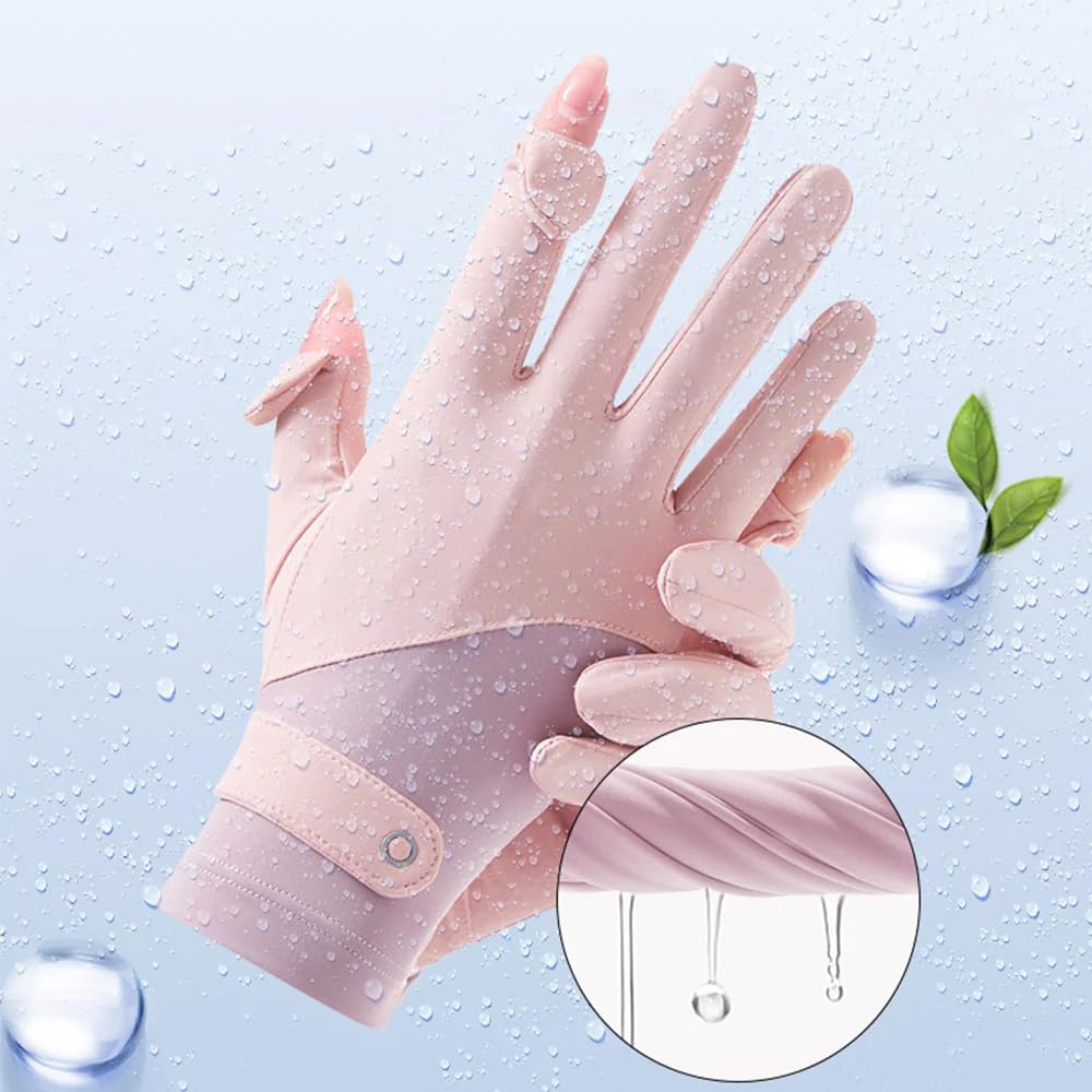 Summer Gloves Breathable Women Thin Ice Silk Cycling Driving Gloves Touch Screen Quick Dry Sunscreen Non-slip Riding Gloves