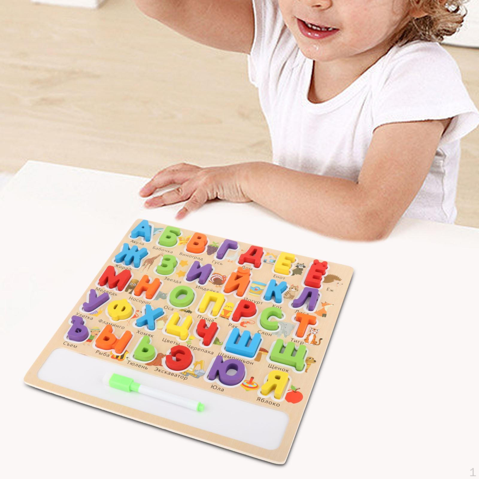 

Обучающий набор деревянных головоломок для младенцев - Игрушка для изучения алфавита