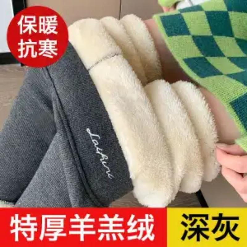 Verdickte Samt-Leggings für Damen Herbst Winter Lamm-Samt Baumwollhosen Extra Hohe Taille Warme Hosen