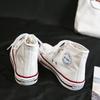 Women Canvas Sneakers Casual Flat Lace Up High Top White Shoes Unisex Vulcanized Shoes Woman Couple Shoes