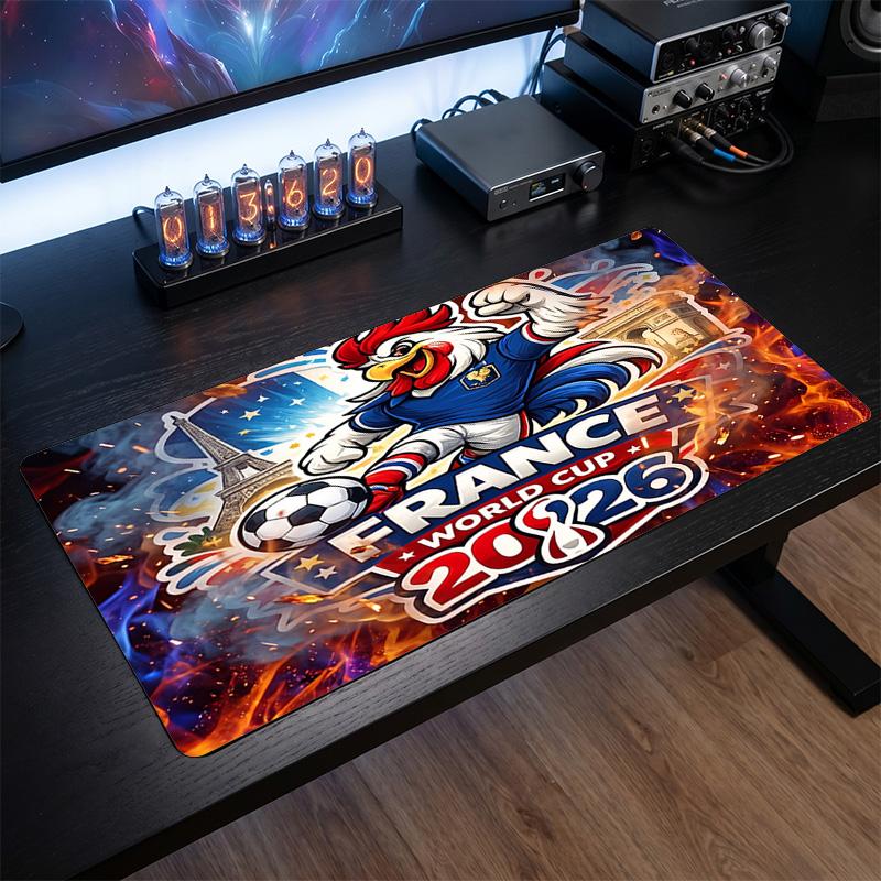 France Football Crest Mouse Pad, Extended Non Slip Rubber Desk Mat for Gaming Office Laptop Fan Gift