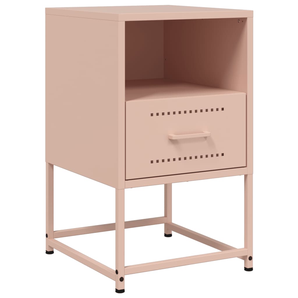 Nightstands 2 Pcs Pink 36 X 39 X 60.5 Cm Steel