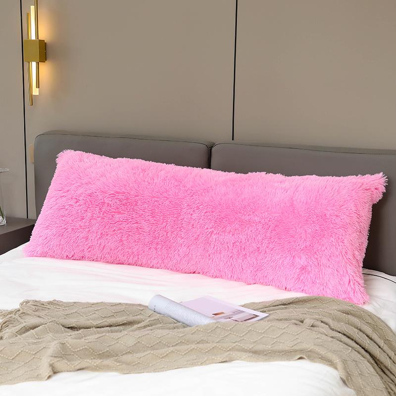 Buy 57x20 Fluffy Long Pillowcase Solid Color Plush Decorative