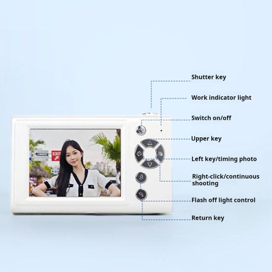 2.8 Inch Digital Camera High Definition 1080P Shoot Camera with 16X Zoom Students Vlogging Video Camcorder for Kids Teens