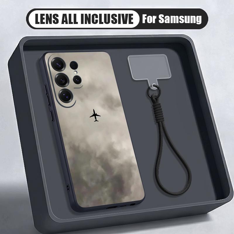 Global Flight Travel Line Case For Samsung S26 Ultra S25 FE S24 S24 Plus A57 A37 A17 A56 A36 A16 A55 A35 A15 A54 5G Hybrid Magnetic Matte Cover