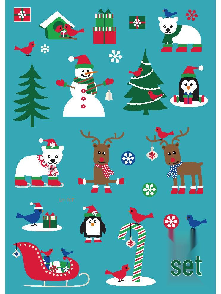 

Детские светящиеся в темноте водостойкие рождественские наклейки-тату для вечеринок 210*150mm