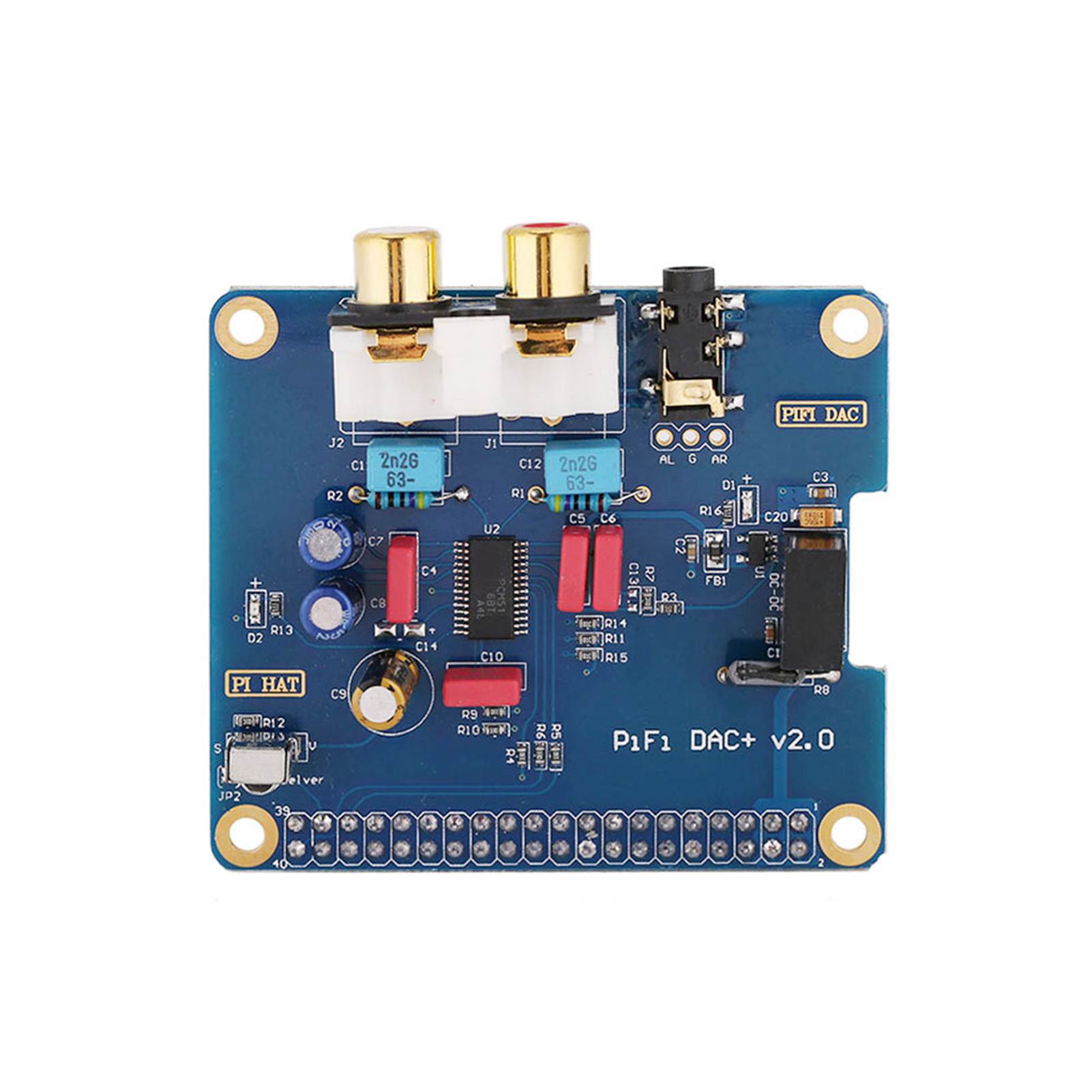 

Інтерфейс I2S PiFi DIGI DAC + HIFI DIGI Digital o Card для Raspberry PI 3 Model B 2B B