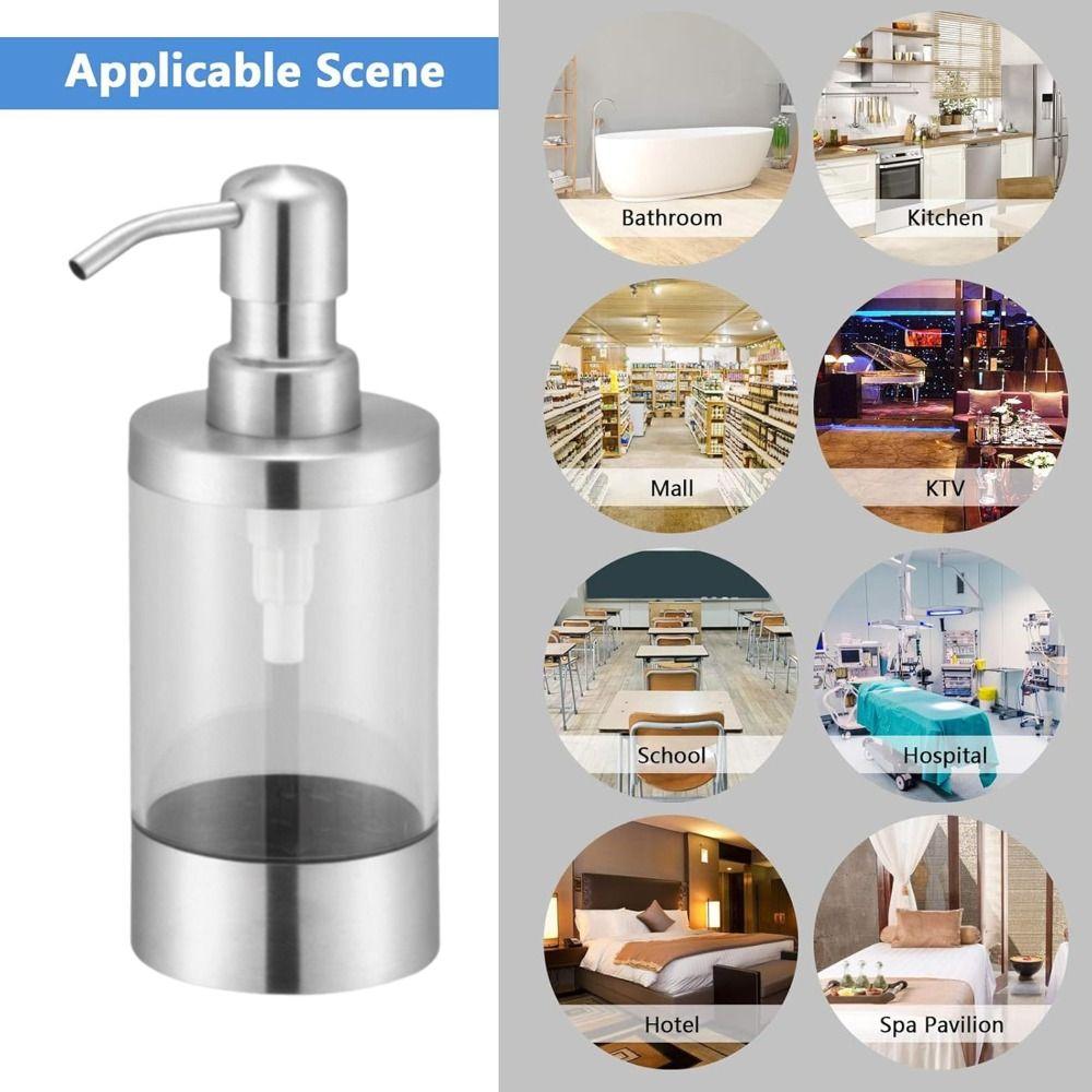 350ml Fassungsvermögen Handdesinfektionsmittel-Spender 304 Edelstahl Duschgel-Spender Spülbeckenmontage