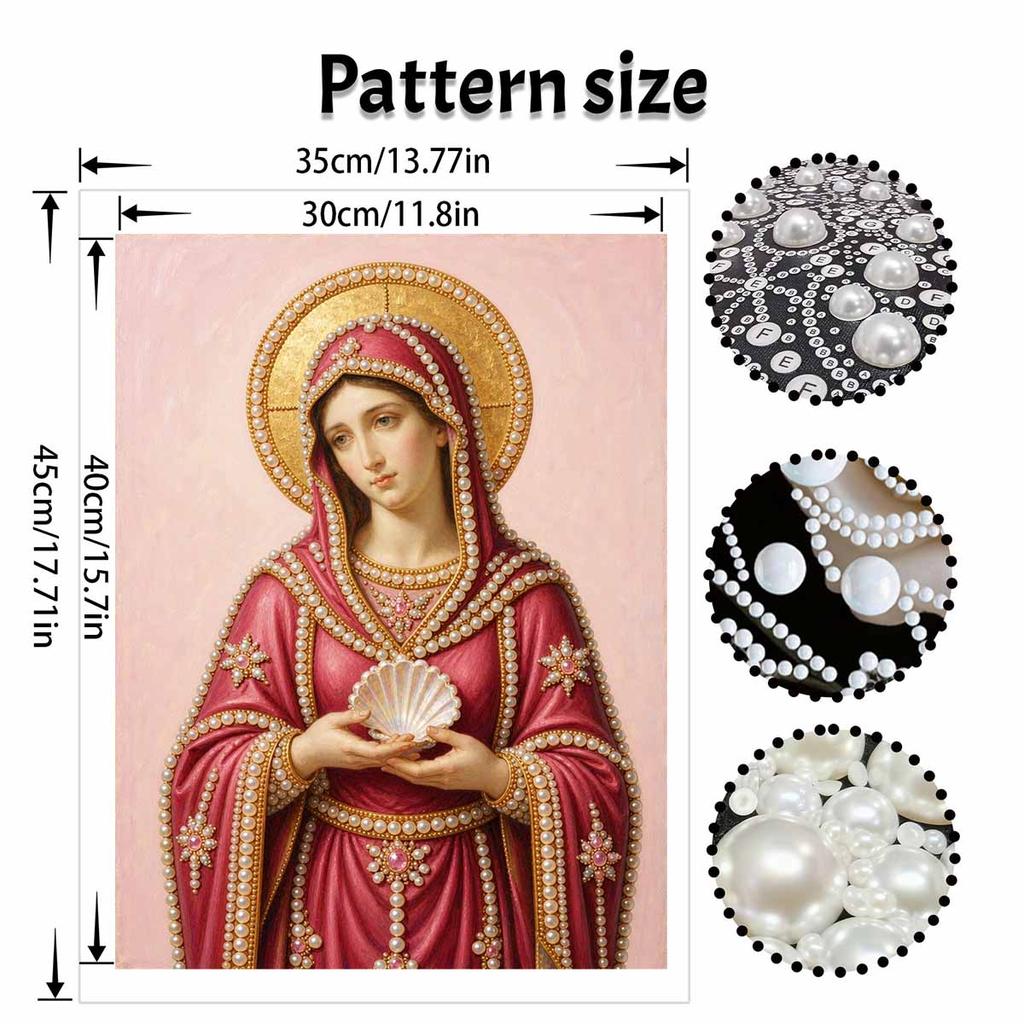 DIY 3D Pearl Diamond Painting Art Set Virgin Mary Religious Home Decor Art Set Wall Art