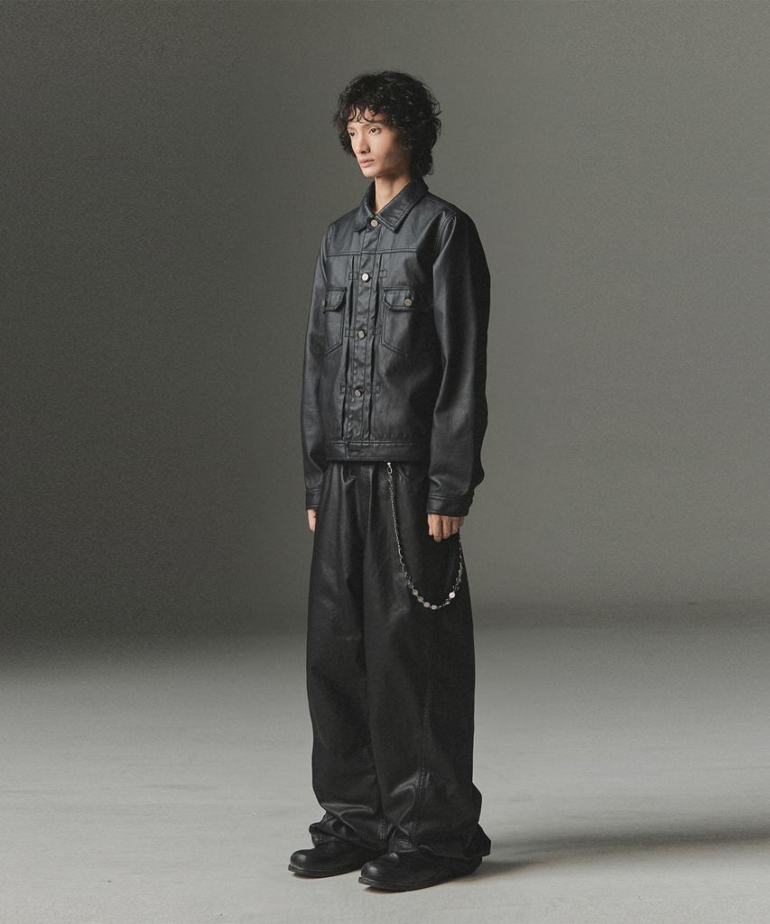 NOT4NERD Gecoate Gebogen Broek - Zwart