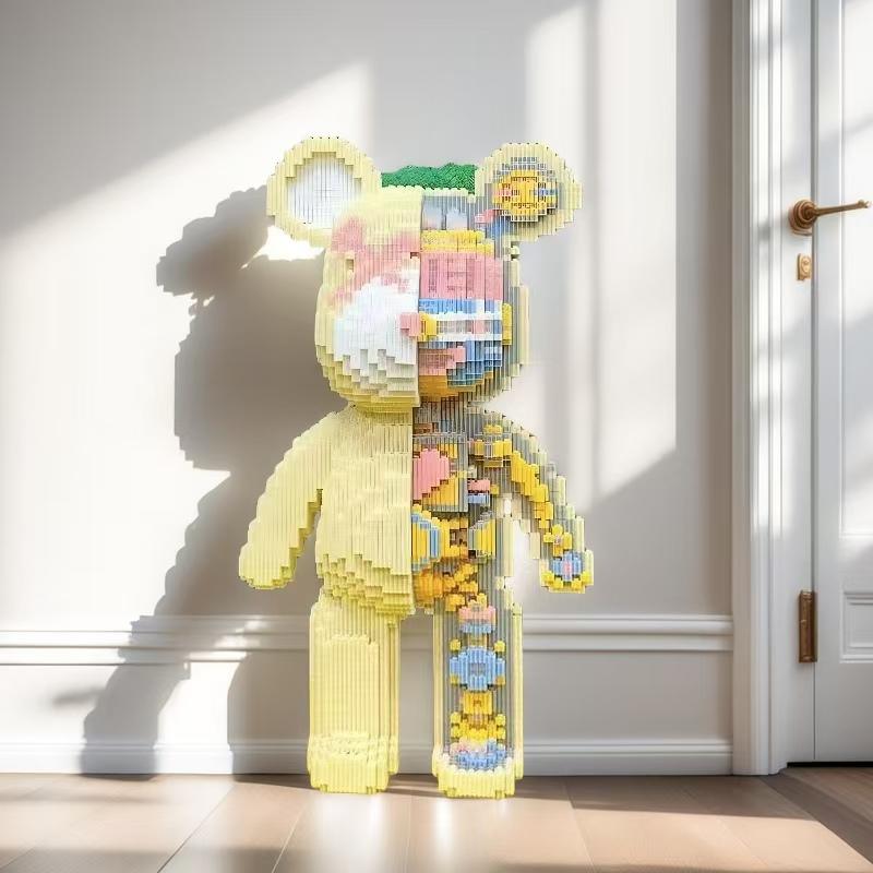 8248 Teile Niedlicher Mechanischer Bär Bausteine Set - Gemischte Farben, Langlebige Kunststoffe, Heim Schreibtisch Dekoration