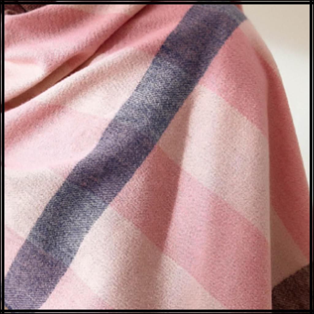 White Fang Women's Large Check Scarf, Autumn/Winter Stole, Stylish Throw, Perfect for Outings, MA121 (Denim Blue)