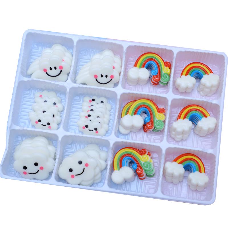 Czekoladowe Chmurki Tęczowe Dekoracje na Tort Urodzinowy - Kreatywne Wkładki do Pieczenia DIY