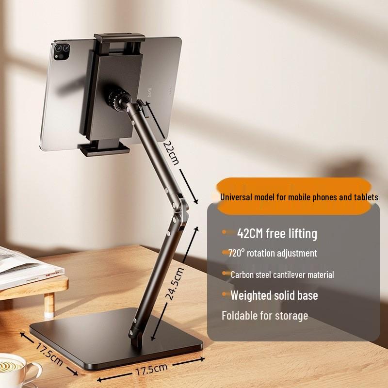 Live-Übertragungsständer für Mobiltelefone und Tablets mit Rädern - Rotierender, multifunktionaler Bodenhalter für Aufnahmen von oben