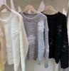 Korean style three-dimensional flower loose crew neck sweater women's autumn and winter new temperament outer wear versatile pullover knitted sweater