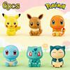 6Pcs  Figurine Pikachu Charmander Squirtle Animation Model Toys Collectible For Young Boys Girls Kids Small Statue Action Figure Toy