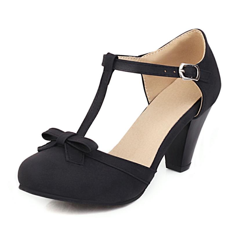 Elegant Women's Pumps Lolita D'Orsay Summer Shoes Fashion Strap Black Grey High Heels Classic Party Office Shoes Women Comfort