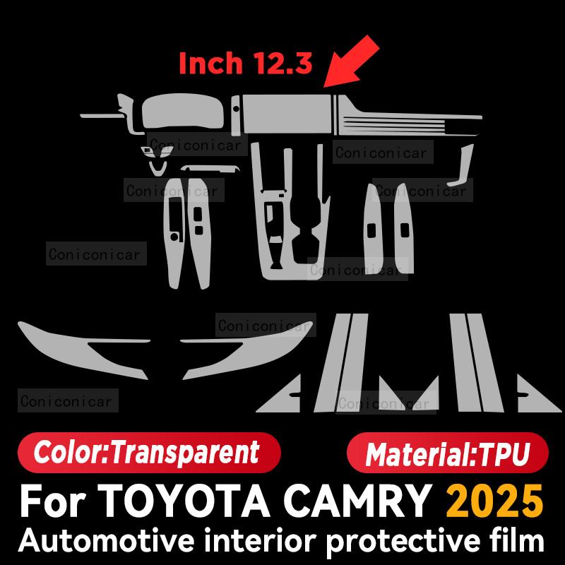 For TOYOTA CAMRY 2025 Panel Dashboard Navigation Automotive Interior Protective Film TPU Anti-Scratch Sticker Protect